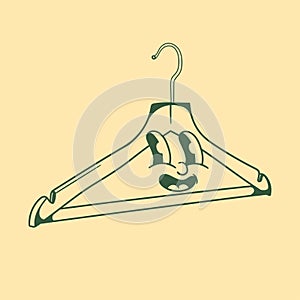 Vintage character design of clothes hanger