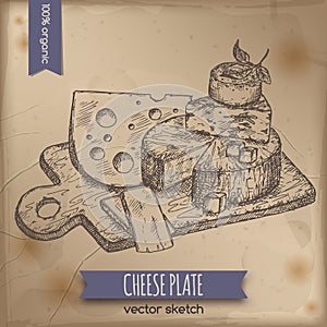 Vintage cheese plate template