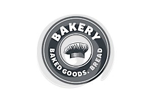 vintage chef hat, hand drawn bakery shop emblem, logo Designs Inspiration Isolated on White Background.