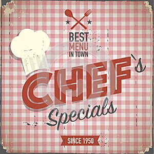 Vintage chefs specials poster photo