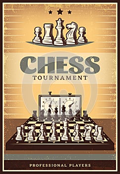 Vintage Chess Competition Poster