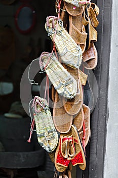 Vintage Chinese straw shoes