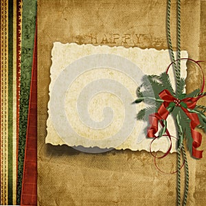 Vintage Christmas background with old card