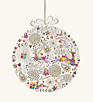 Vintage Christmas bauble greeting card photo