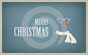 Vintage Christmas card with retro hipster design