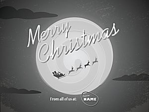 Vintage christmas card template. Classic hollywood