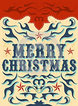 Vintage Christmas Card - western style