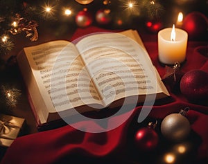 Vintage Christmas Carol Songbooks with a Nostalgic Charm.AI Generated