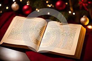 Vintage Christmas Carol Songbooks in Soft Lighting.AI Generated