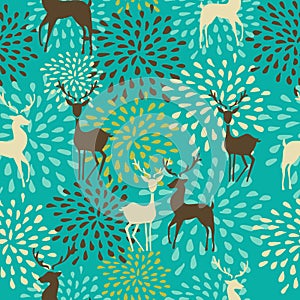 Vintage Christmas elements seamless pattern backgr