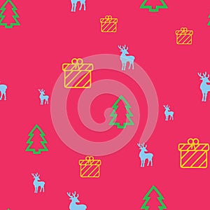 Vintage Christmas elements seamless pattern wrapping background. EPS10 vector file organized in layers for easy editing. christmas