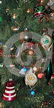 Vintage Christmas ornaments and tree