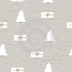 Vintage Christmas seamless texture from New Collection. Christmas tree and snow.