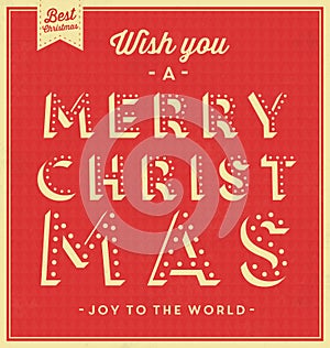 Vintage Christmas Typographic Background