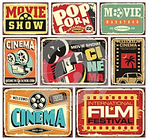 Vintage cinema signs collection