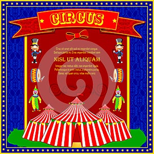 Vintage Circus Cartoon Poster Invitation for Party Carnival