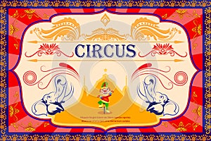 Vintage Circus Cartoon Poster Invitation for Party Carnival