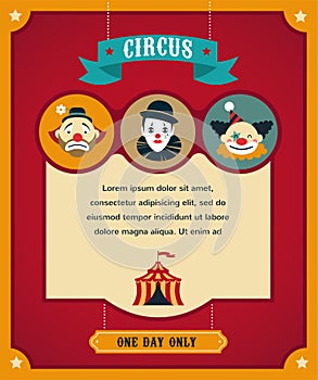 Vintage circus poster, background with carnival