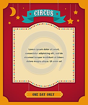 Vintage circus poster, background with carnival