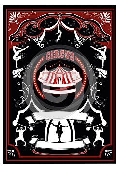 Vintage circus show announcement vector illustration