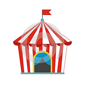 Vintage circus tent flat icon