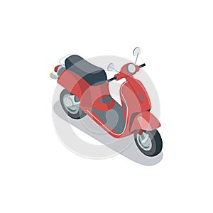 Vintage city scooter isometric 3D element