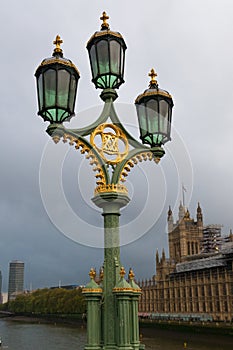 Vintage city streetlamp in London