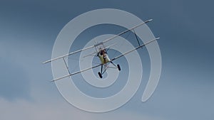 A vintage classic Biplane aircraft in flight