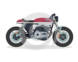 Vintage Classic Cafe Racer Motorcycle Illustration