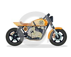 Vintage Classic Cafe Racer Motorcycle Illustration photo