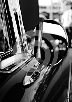 Vintage classic car chrome mirror