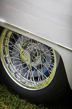 Vintage classic car spoke wheel