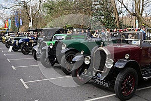 Vintage classic cars in Dublin, during classic car exhibition