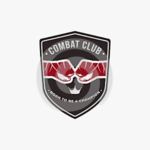 Vintage Classic Combat Club Logo badge emblem design, Fighting club, Boxing vector