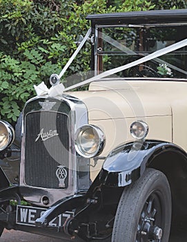 Vintage classic wedding car