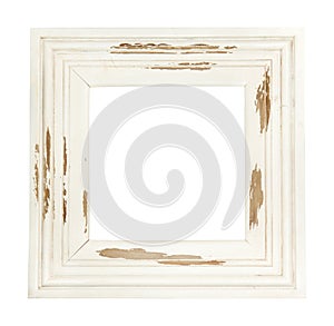 Vintage classic wooden frame isolated on white