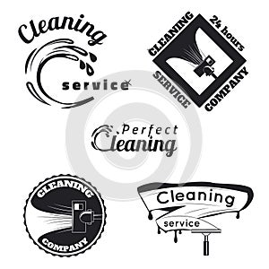 Vintage cleaning service emblems