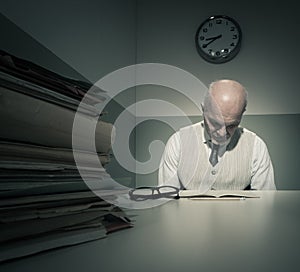 Vintage clerk working