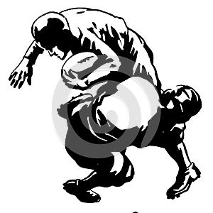 Vintage Clipart 18 Football Tackle