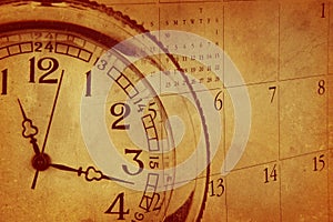 Vintage clock and calendar