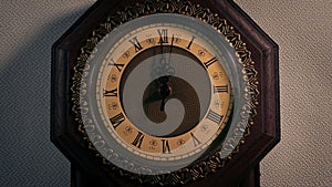 Vintage Clock Face At Midnight