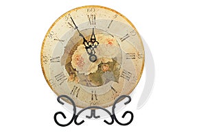Vintage clock-face with roses