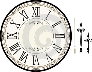 Vintage clock face template