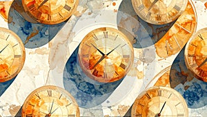 Vintage Clock Faces Pattern