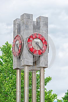 Vintage Clock tower in Bucharest near Obor Market