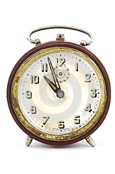 Vintage clock on white