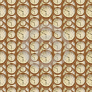 Vintage Clocks Seamless Pattern Design