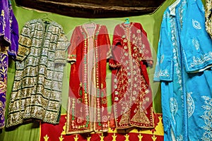 Vintage clothing for sale in Morocco.