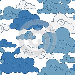 Vintage cloud Chinese seamless pattern