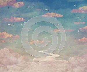 Vintage clouds and sky background